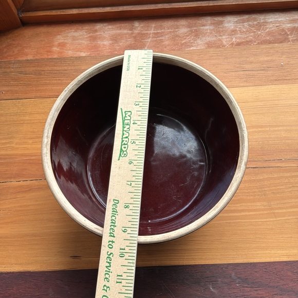 Collectible pottery 7 " brown mixing bowl primitive - Picture 2 of 4